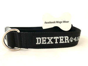 Dog Collar with Custom Embroidered ID - 1.5" Width