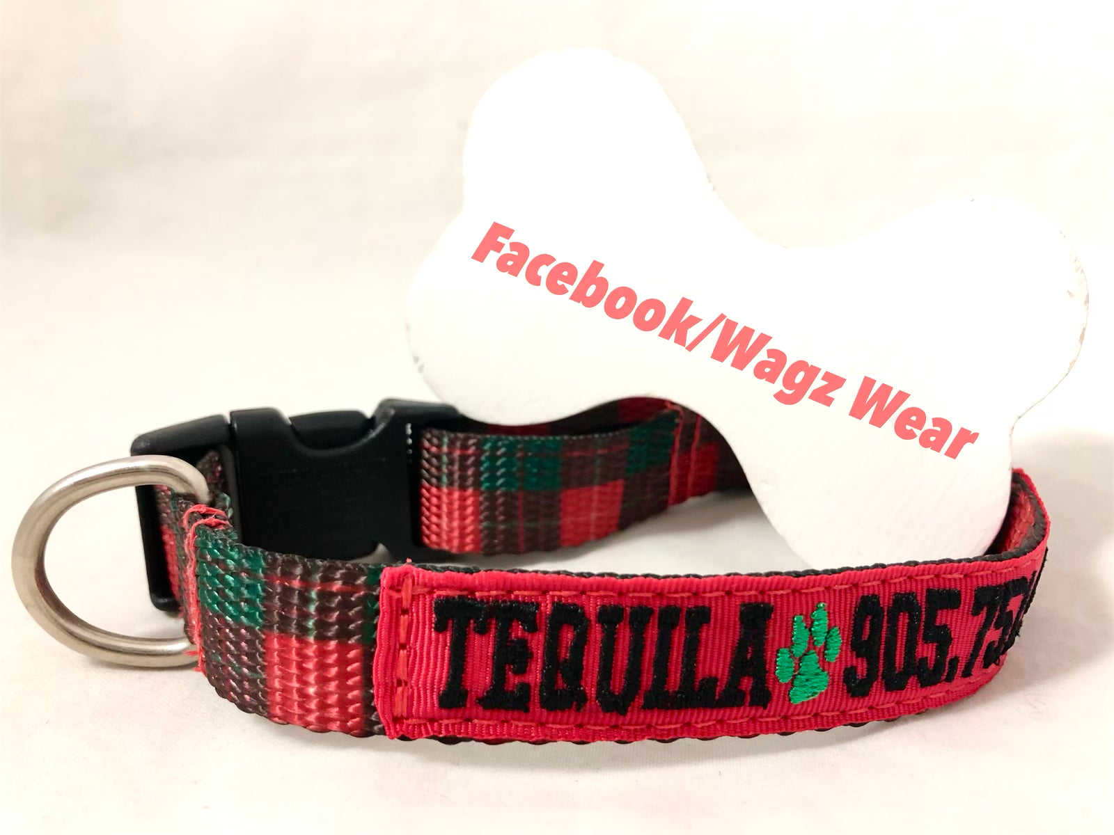 Dog Collar with Custom Embroidered ID - 3/4" Width