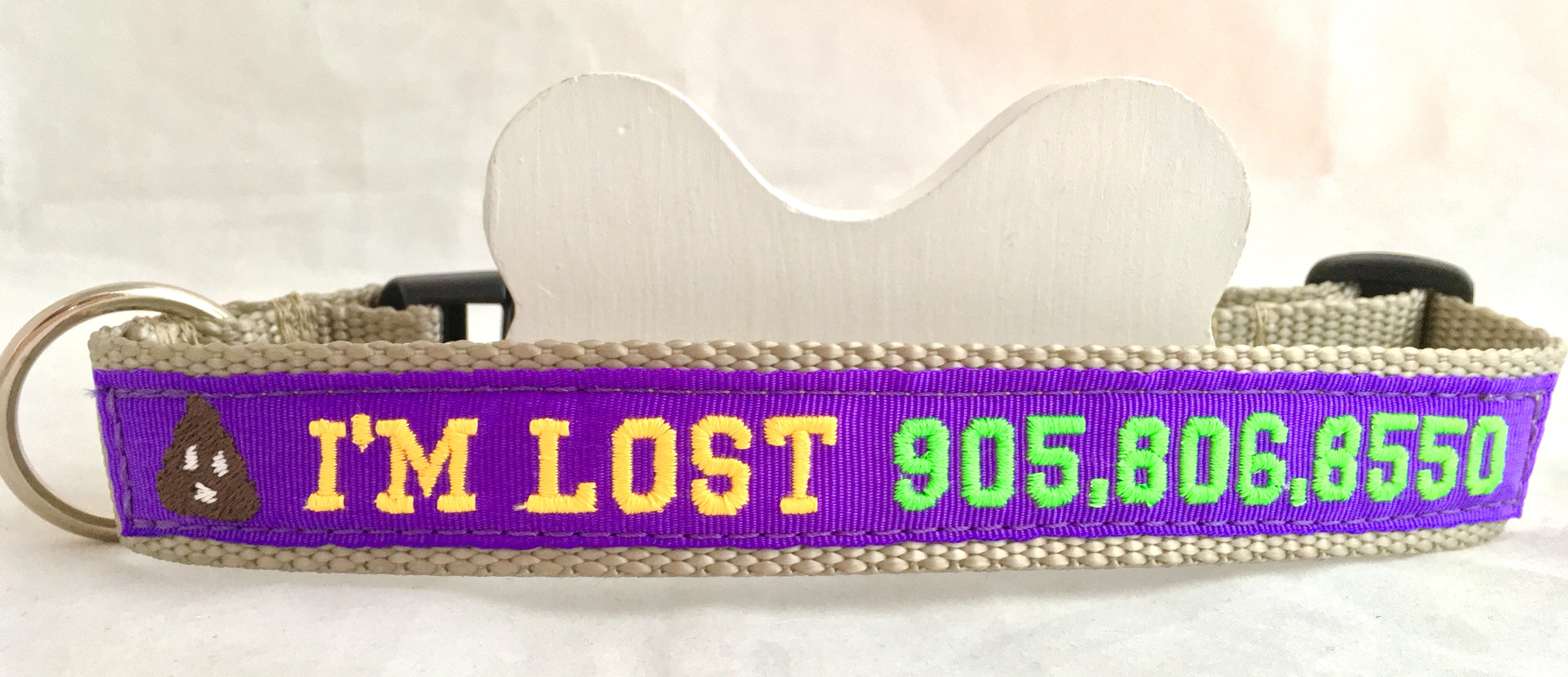 Dog Collar with Custom Embroidered ID - 1" Width